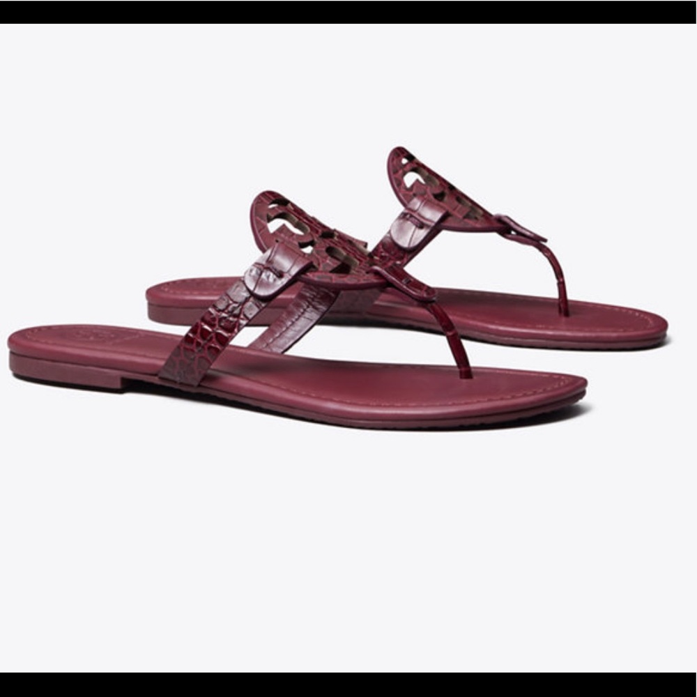 LIKE NEW Tory Burch burgundy Miller sandals size 7